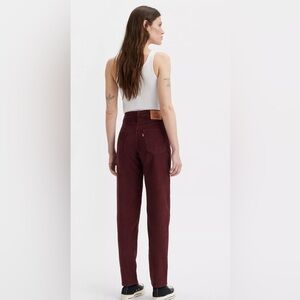 Burgundy High-Waisted Corduroy Jeans